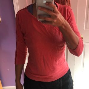 Express Pink Sweater with Zipper Detail Size M